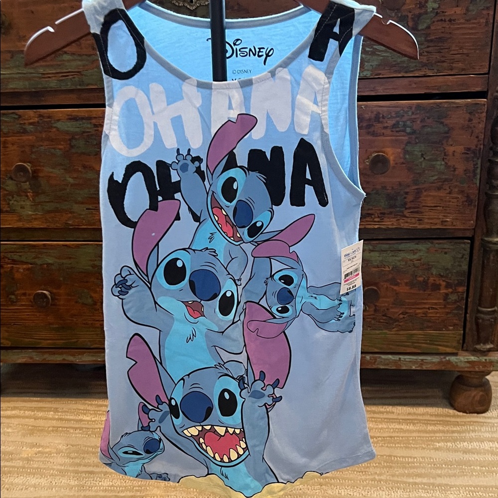 Disney Light Blue Stitch Tank Top NWT